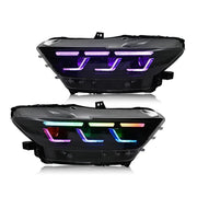RGB Headlight for Ford Mustang 2015 - 2017 Triple Beam Projector Lamp - RGB - 36 Watts - TT-Ford-A201-RGB product image 1